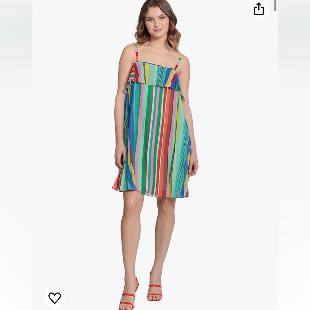 NWT Donna Morgan Women's Spaghetti Strap Dress with Ruffle Bodice Detail - 8